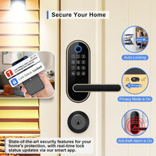 Load image into Gallery viewer, Biometric Keyless-Entry Smart Lock - Fingerprint &amp; Code Touchscreen Gold Design