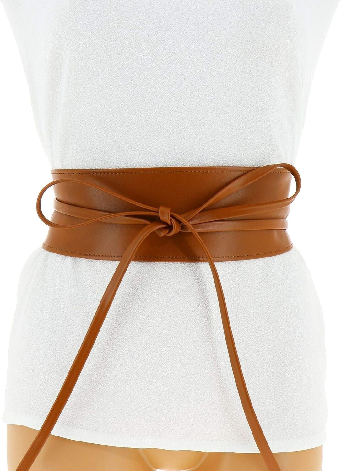 Elegant Women's Italian Leather Obi Belt - Adjustable & Sustainable Fashion