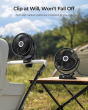 Load image into Gallery viewer, Rechargeable 8" Camping Fan with LED Light &amp; 3 Speeds - Super Quiet Design