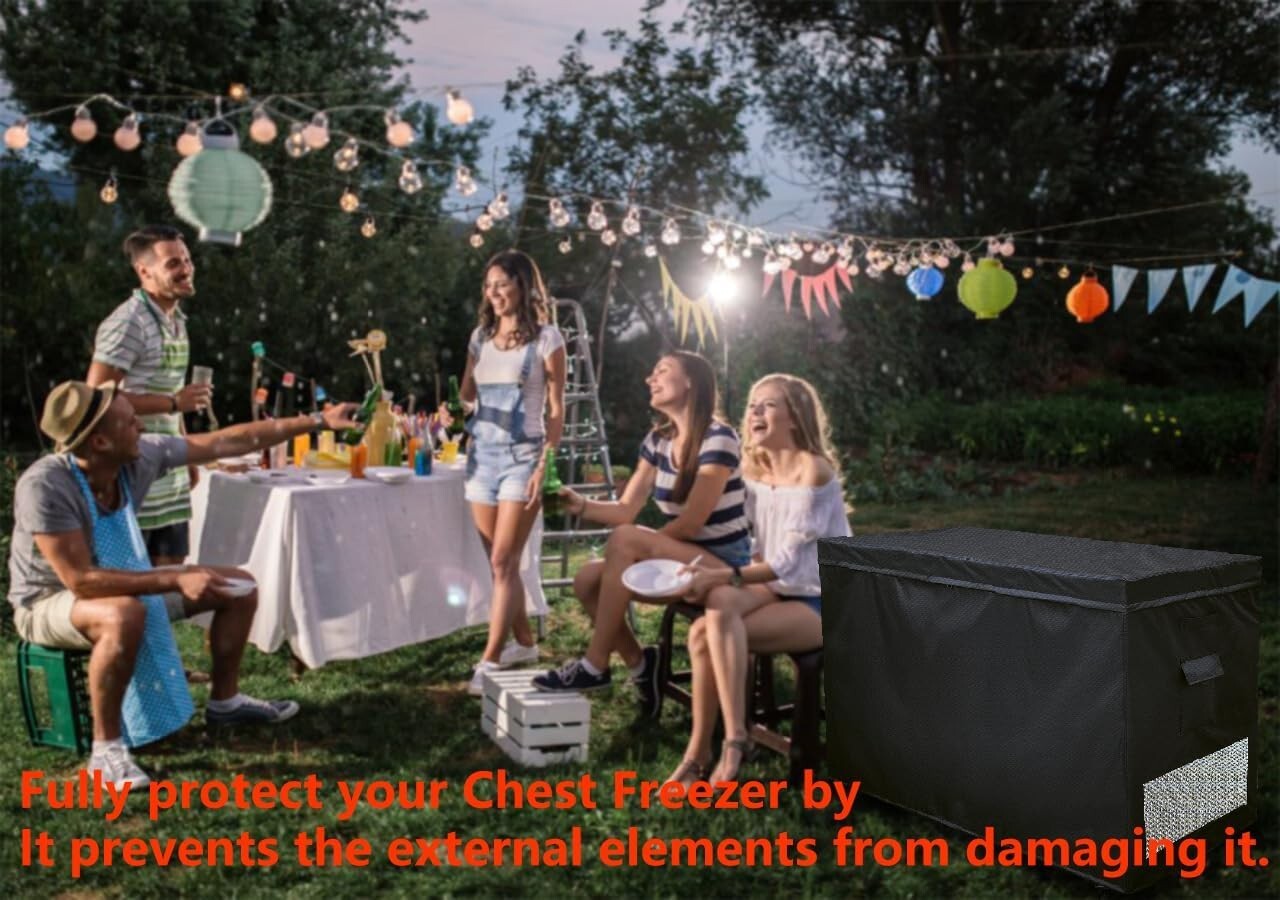 Durable Waterproof Freezer Cover with Easy Access Zipper - 14-16 cu ft Capacity