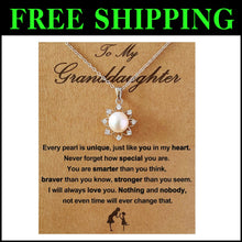 Load image into Gallery viewer, Elegant Sunflower Pearl Necklace in Sterling Silver - Graduation Gifts for Girls