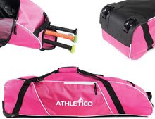 Load image into Gallery viewer, Rugged Wheeled Bat Bag for Baseball &amp; Softball Gear - Lightweight &amp; Stylish Pink