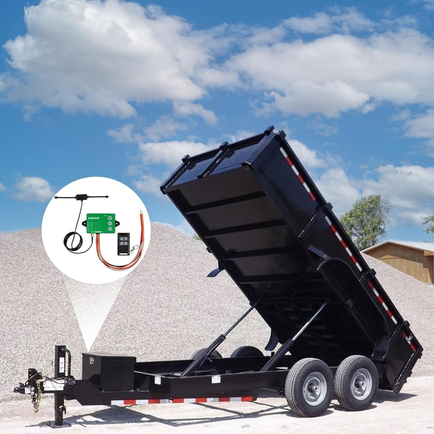 Wireless Dump Trailer Controller with 100m Range and Battery Protection Feature