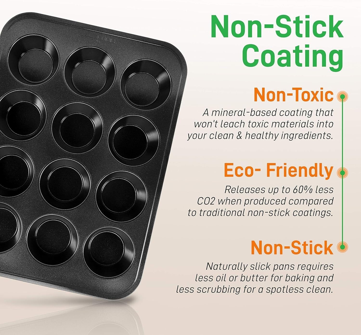 Black Carbon Steel 6-Piece Bakeware Set - Nonstick & Heat Resistant to 446°F