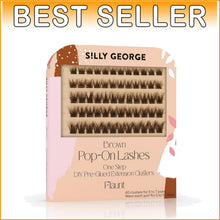 Load image into Gallery viewer, Natural Look Brown Pop-On Lashes - Customizable 1-Step Faux Clusters, Pack of 60