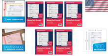 Load image into Gallery viewer, Enhanced Carbonless Money &amp; Rent Receipt Books - 5 Pack, 100 Sets Each