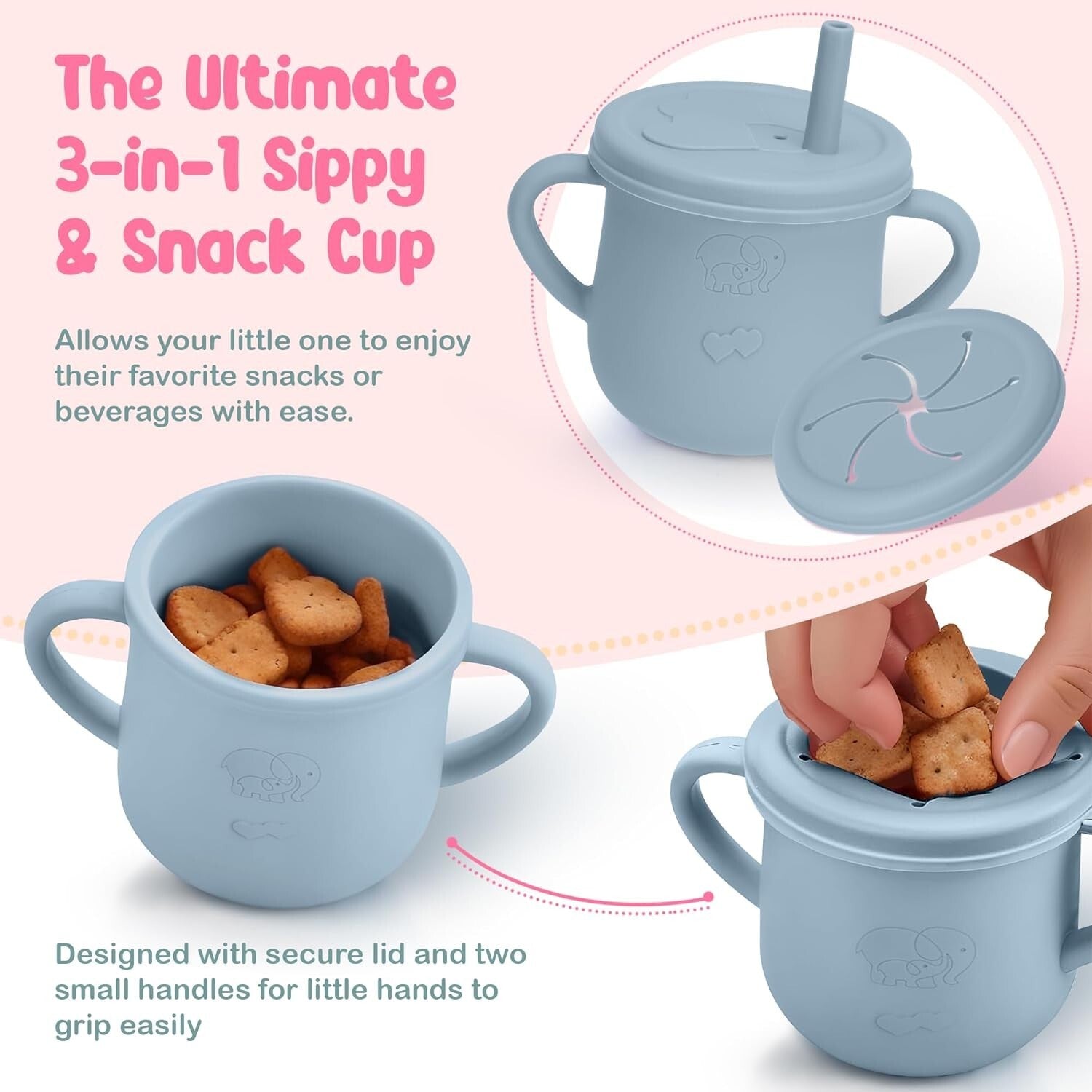 Durable Silicone Baby Feeding Set - Sippy Cups & Utensils for Independent Eaters