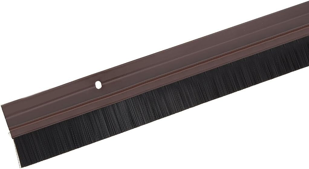 Premium Aluminum Door Brush Sweep with 1M Black Soft Bristles for Gap Sealing