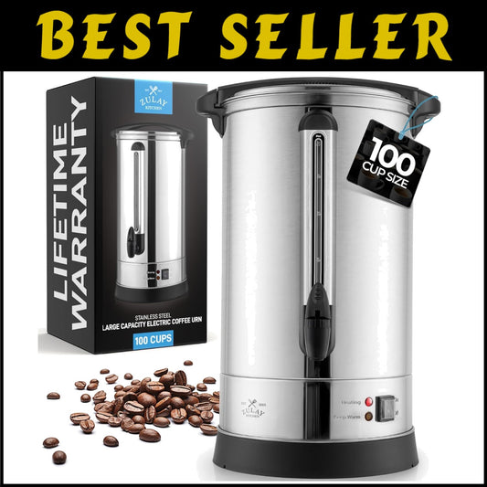 Zulay 100-Cup Commercial Percolator - Ideal for Office, Weddings & Catering