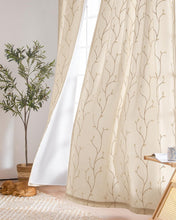 Load image into Gallery viewer, Chic Embroidered Voile Sheer Curtains for Living Room – 84" x 55" Beige Panels