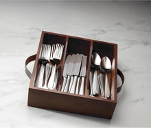 Load image into Gallery viewer, Glamorous 30-Piece Flatware Set with Mirror Finish and Rustic Caddy - Mooncrest