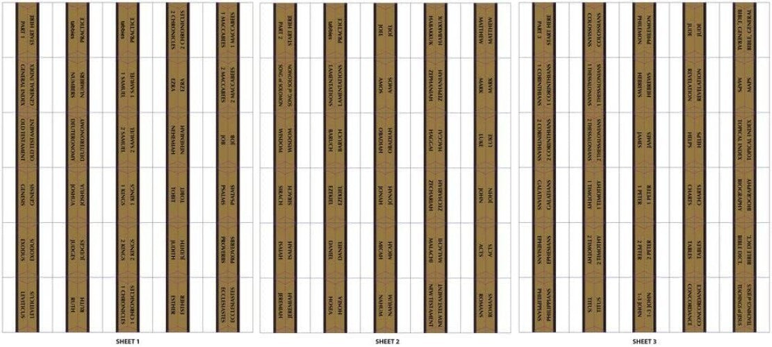 90 Durable Gold Plastic Tabs for Old & New Testament - Beautiful Bible Organizer