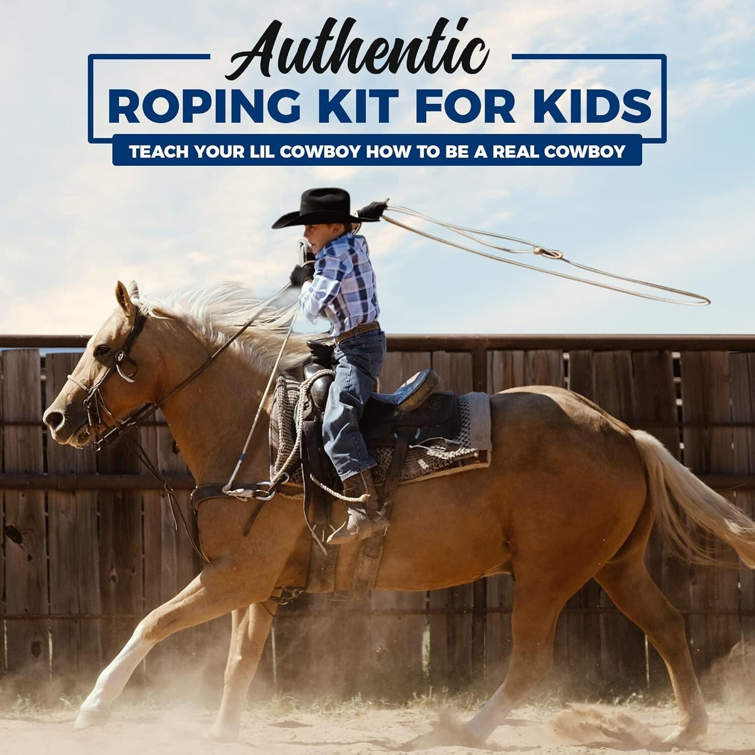3-Piece Kid's Roping Set: Premium Lasso Rope & Steer Head for Beginners