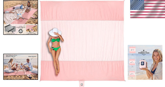 Extra Large Sandproof Beach Blanket - Lightweight, Water Resistant and Compact