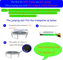 Load image into Gallery viewer, Trampoline Replacement Mat for 15ft Frame - UV Resistant &amp; Easy Setup Included