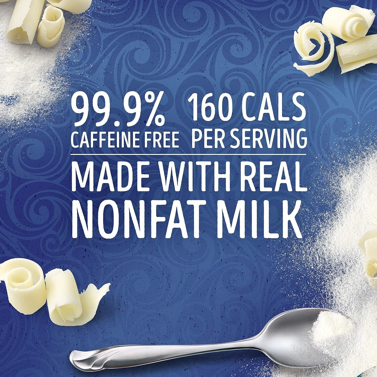 Creamy White Chocolate Hot Drink Mix - 12 Packs x 8 Count - 99.9% Caffeine Free