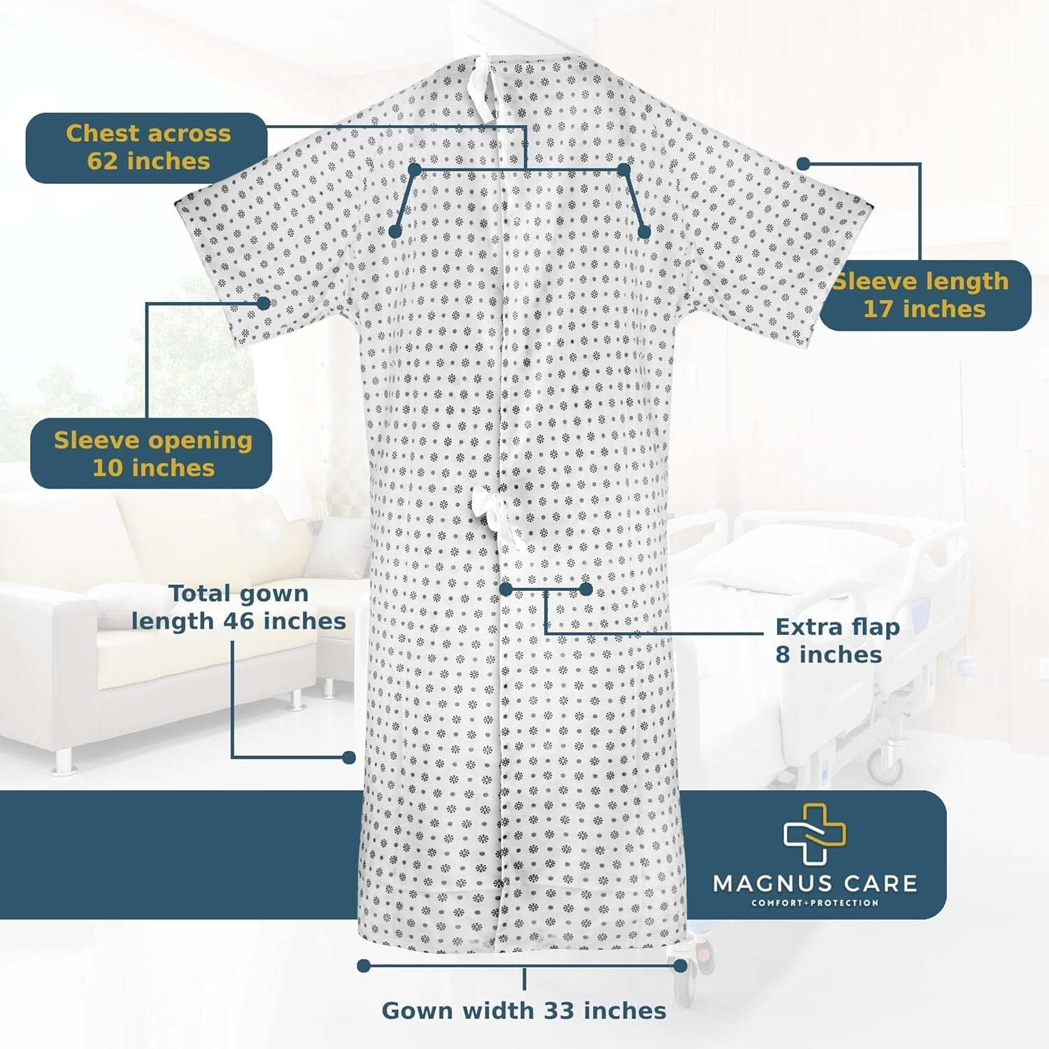 Fashionable Hospital Gowns with Back Tie - Ideal for Labor, Maternity & More
