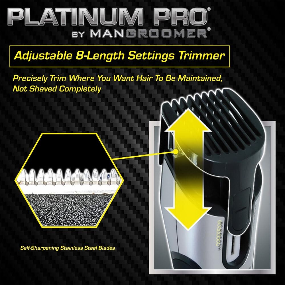 Rechargeable MANGROOMER Body Groomer for Manscaping & Grooming with Bonus Foil