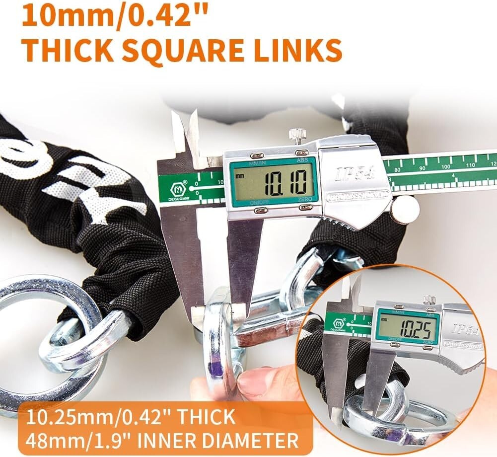 Anti-Theft U-Lock with 8.2ft Chain - Durable Security for Motorcycles & Trailers