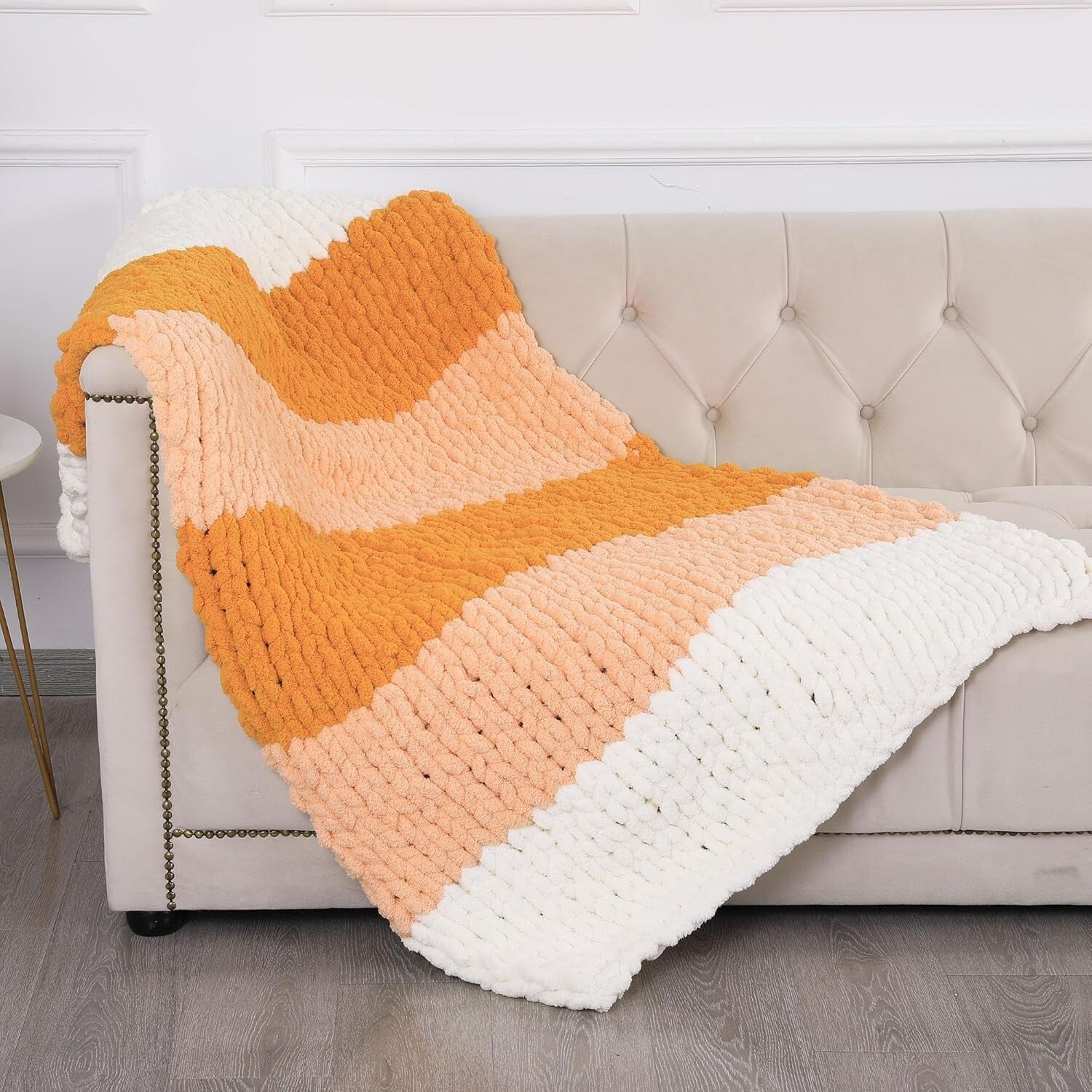 Chunky Knit Yarn Set - 12 Pack Orange Gradient for Cozy Hand Knitting Projects