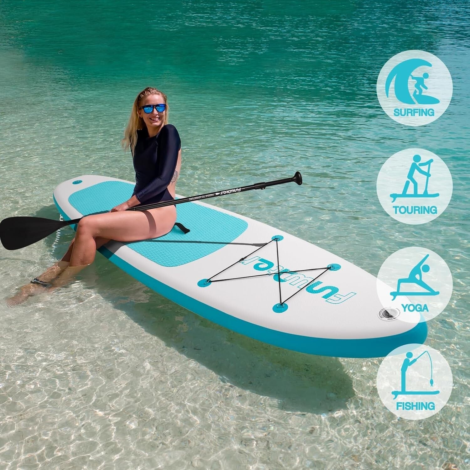 Compact Inflatable SUP with Premium Accessories - Ideal for Youth & Adults