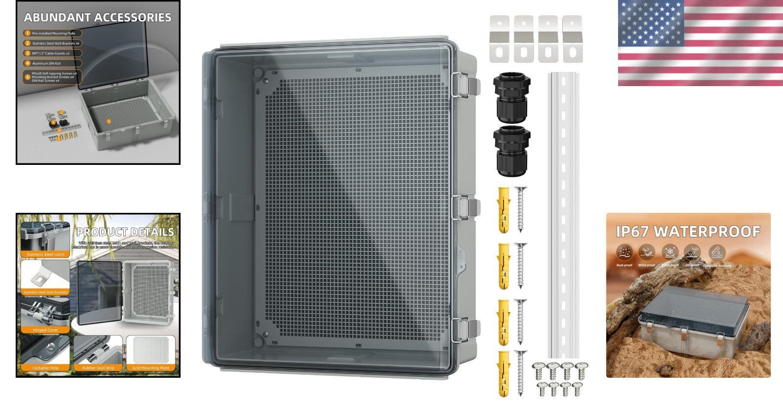 Versatile Transparent Electrical Box 19.7x15.7x7.9 - Secure Weatherproof Storage