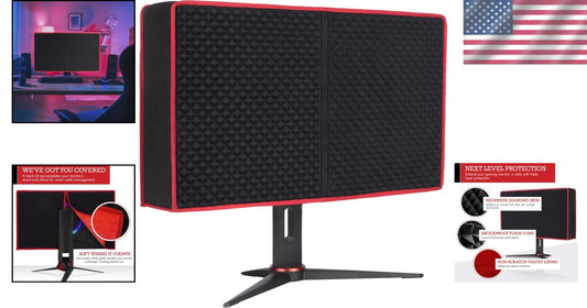 Stylish Red & Black 27-Inch Monitor Cover - Ultimate Protection for Gamers