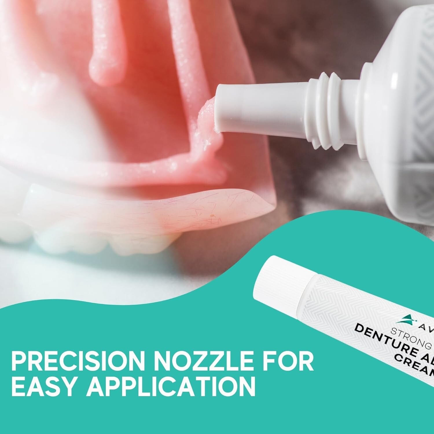 Comforting Extra Strong Denture Adhesive - Zinc Free, Easy Apply Nozzle, 5 Pack