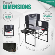 Load image into Gallery viewer, Effortless Setup Heavy Duty Camping Directors Chair - Perfect for Beach &amp; Picnic