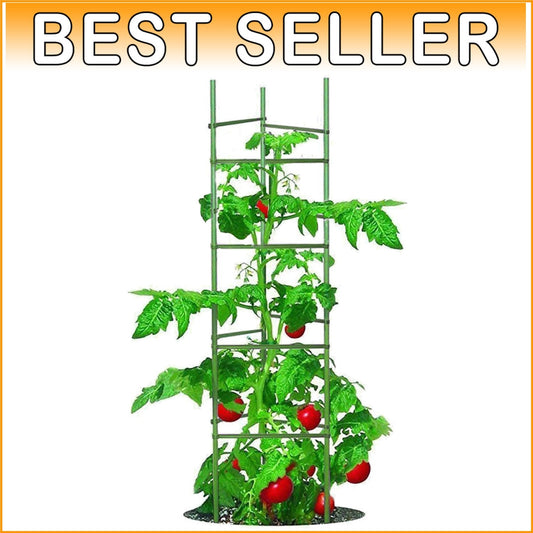 Heavy-Duty 5ft Tomato Cages - Includes 40 Clips for Optimal Garden Support