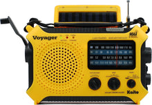 Load image into Gallery viewer, Compact Yellow Solar Power Dynamo Radio with Reading Lamp &amp; Mobile Charger