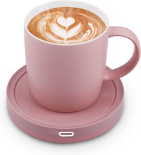 Load image into Gallery viewer, Stylish Coffee Warmer Set: Gravity-Induction Mug with Safety Features - Pink