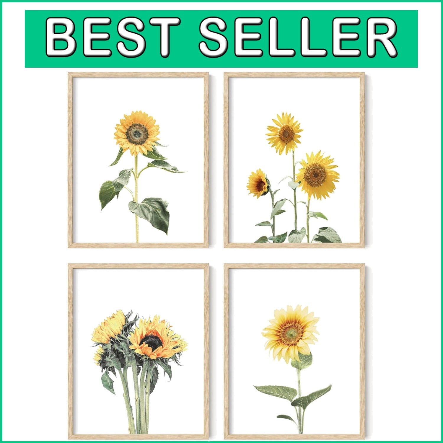 Framed Sunflower Paintings Wall Decor - Customizable Art Prints for Any Room