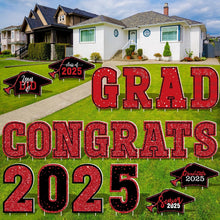 Load image into Gallery viewer, Premium Large Congrats Grad Yard Stakes - 20 PCS Graduation Celebration Kit