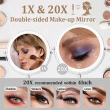 Load image into Gallery viewer, Rechargeable 9-Inch Vanity Mirror with 60 LEDs - Dimmable &amp; 3 Color Lights