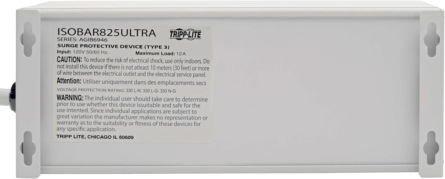 25ft Surge Protector Power Strip - 8 Outlets, Metal Housing & Lifetime Insurance