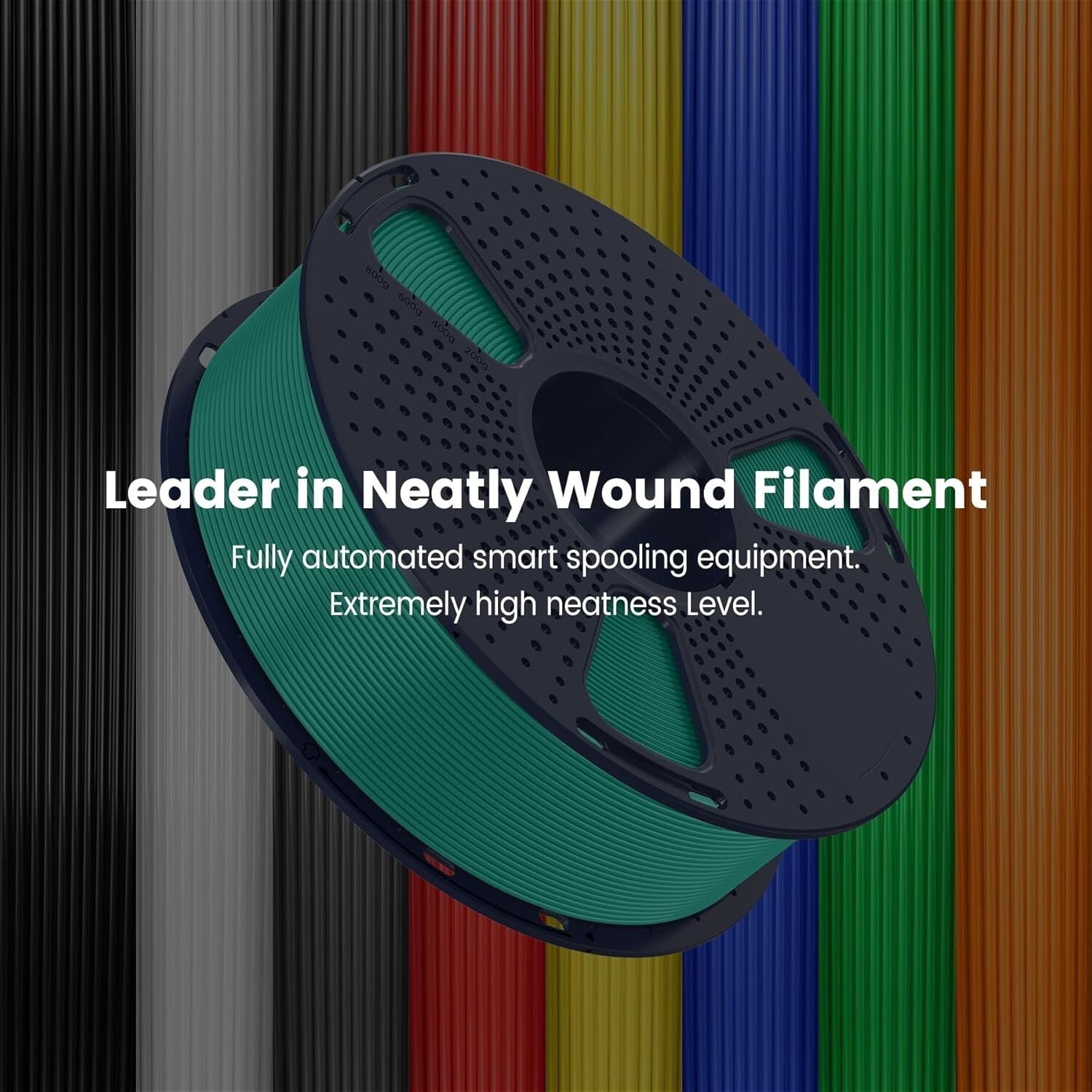 Effortless 3D Printing with 4kg Multicolor PLA Filament - Neatly Wound, 1.75mm