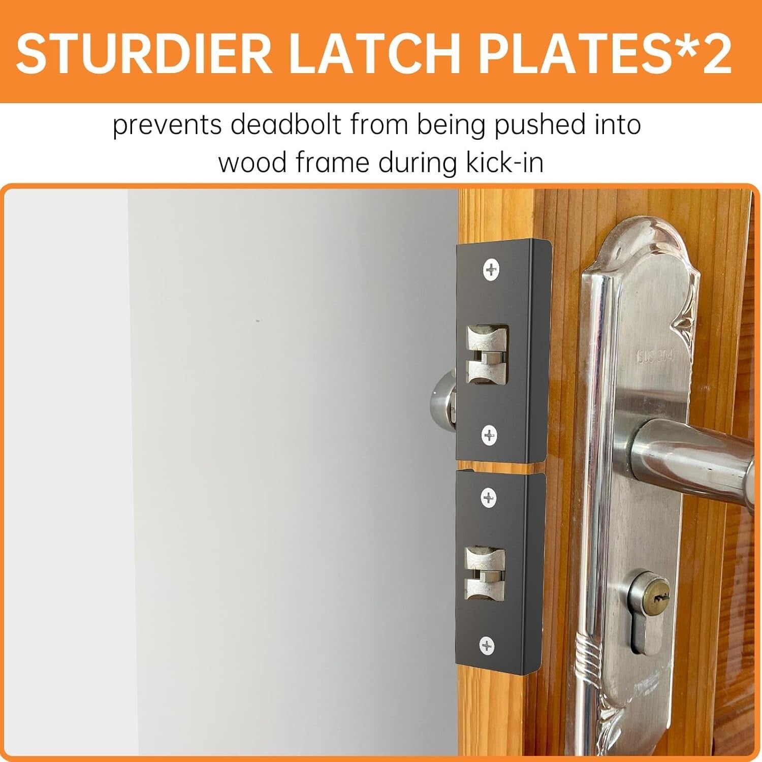 Corrosion-Proof Door Jamb Reinforcement Kit with Sturdy Latch & Hinge Shields