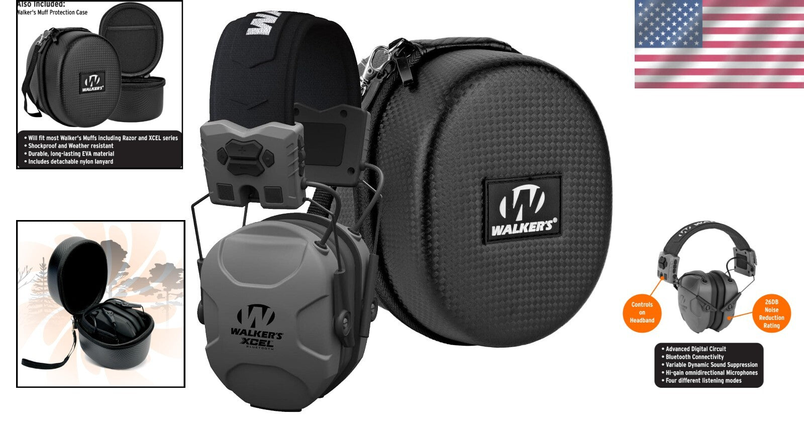 Digital Hearing Protection Muff with Bluetooth & Case - Four Listening Modes