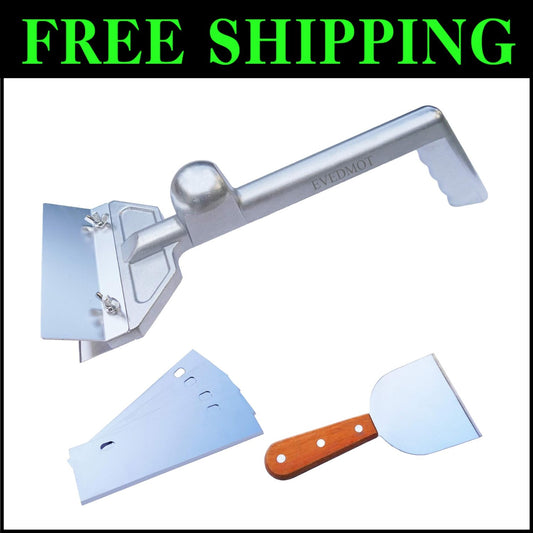 Heavy Duty Grill Scraper Set - Cast Aluminum with 5 Stainless Steel Blades