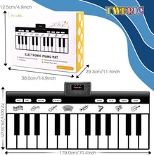 Load image into Gallery viewer, Portable 6ft Musical Play Mat with 8 Instrument Sounds &amp; Family Fun Modes