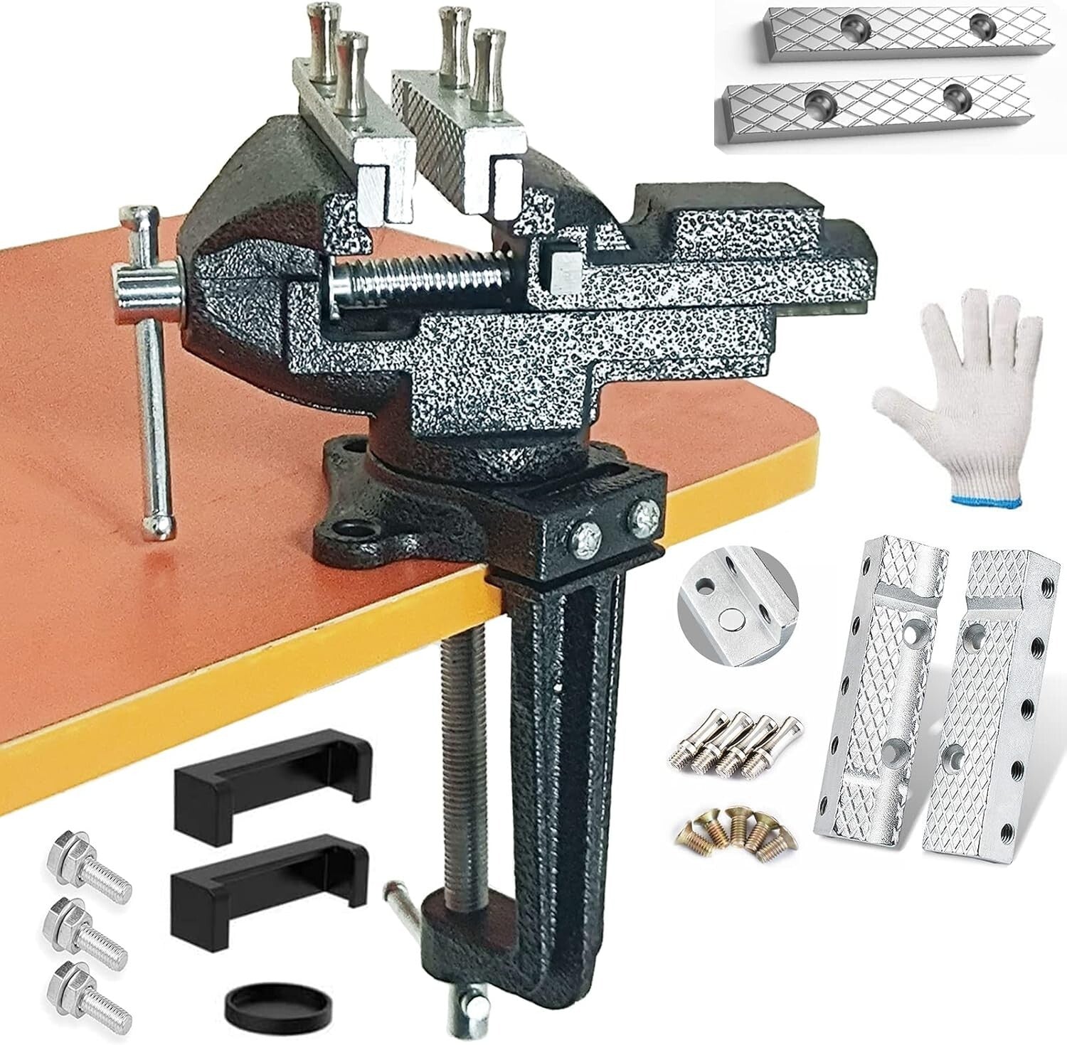 3.3" Table Vise - Heavy-Duty Alloy Steel with Quick Release & Swivel Base