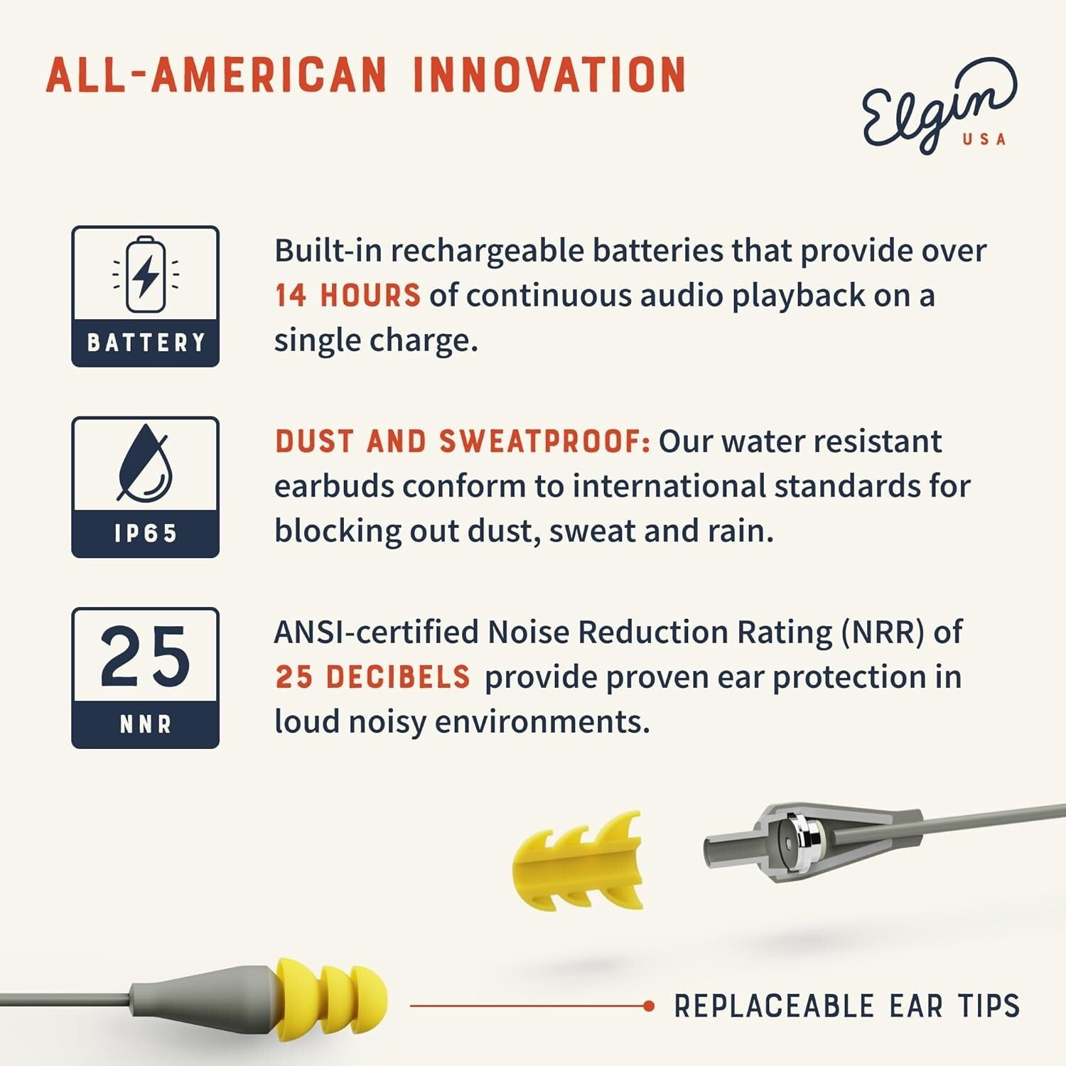 All-Weather Bluetooth Safety Earbuds - Perfect for Construction & Outdoor Sports