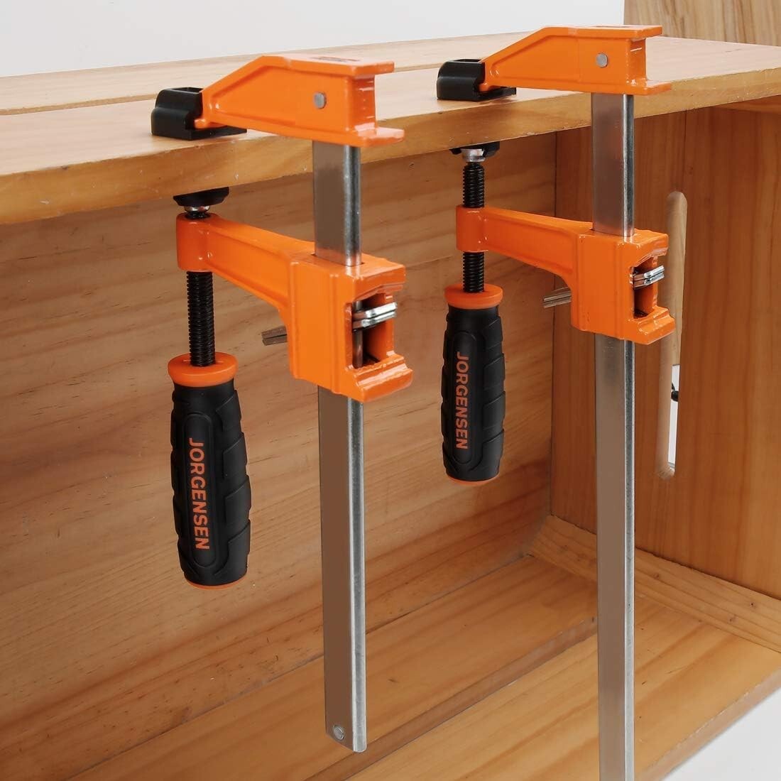 4-Pack Steel Bar Clamps Set, 6-Inch & 12-Inch F-Clamps, 600 Lbs Capacity