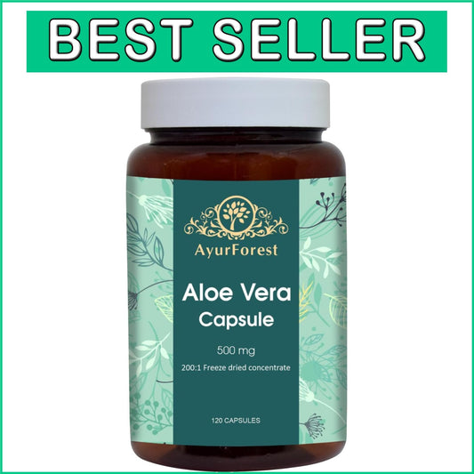 Natural Aloe Vera Health Capsules 120 Count - Digestive Aid & Skin Booster