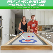 Load image into Gallery viewer, 72-Inch Shuffleboard and Curling Board Combo - Durable Pine Wood Fun for All