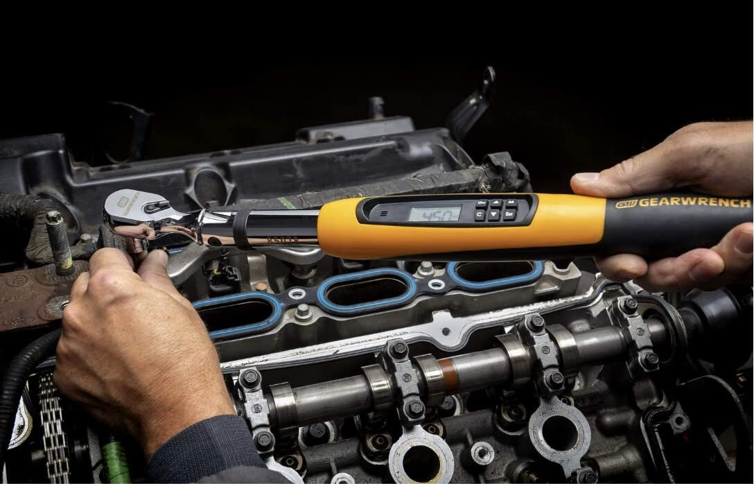 Electronic Torque Wrench with Angle - Flex Head, 3/8", for Accurate Measurements