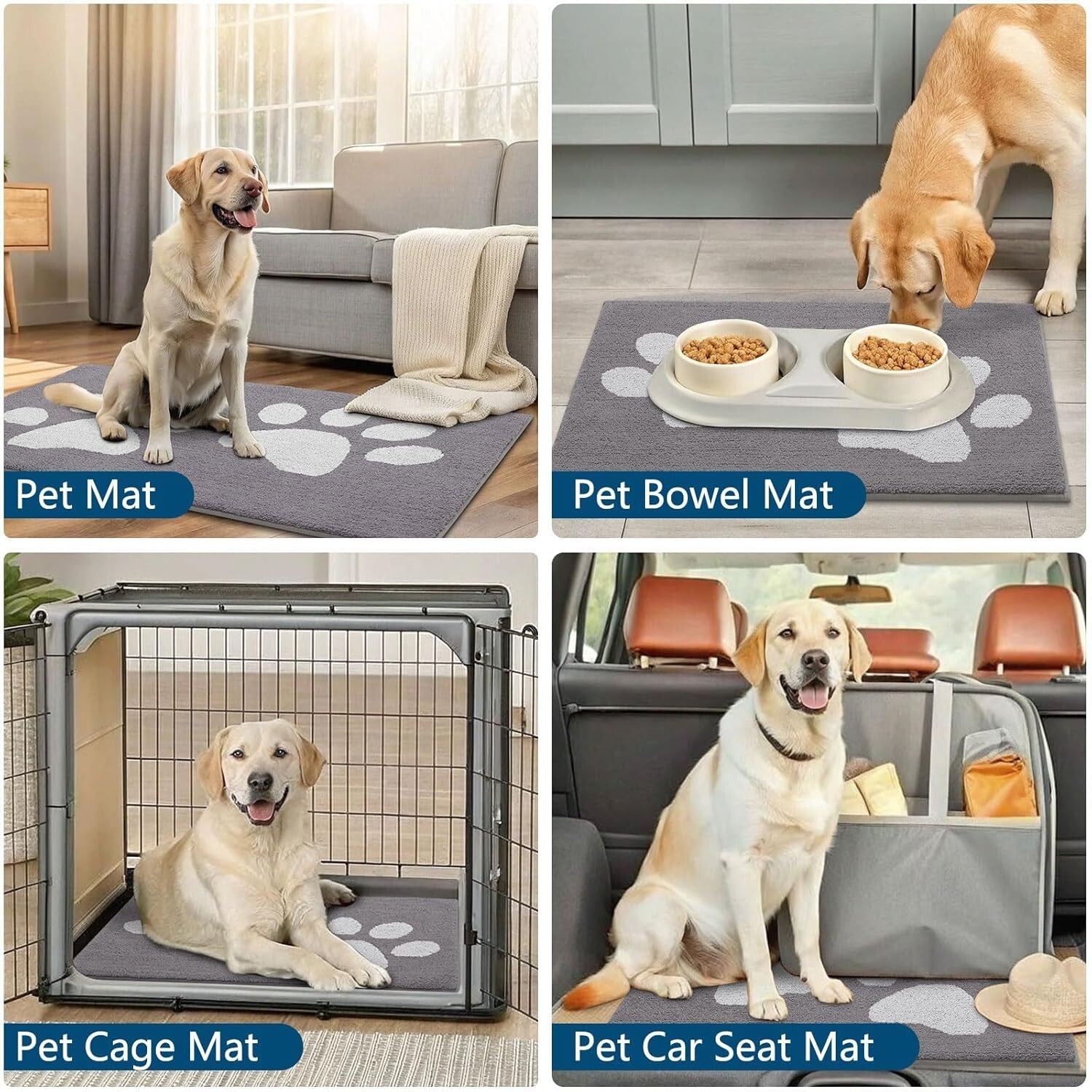 Absorbent Dog Door Mat for Muddy Paws - Non-Slip & Machine Washable 40x32