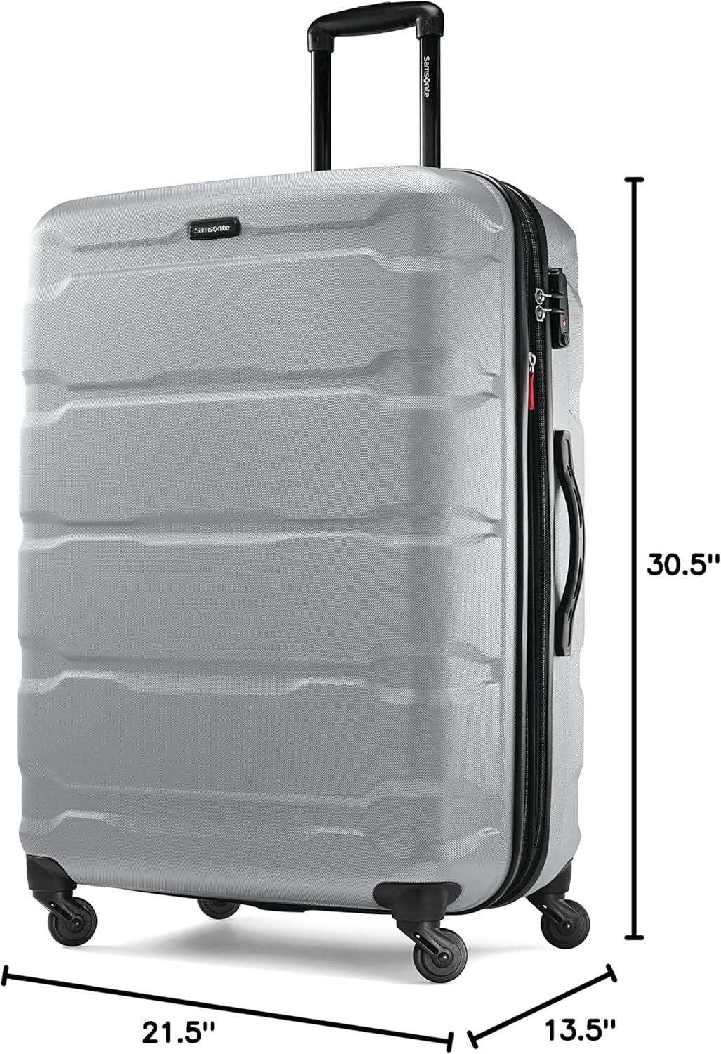 Omni PC 28-Inch Expandable Hardside Spinner Luggage - Silver, 10-Year Warranty