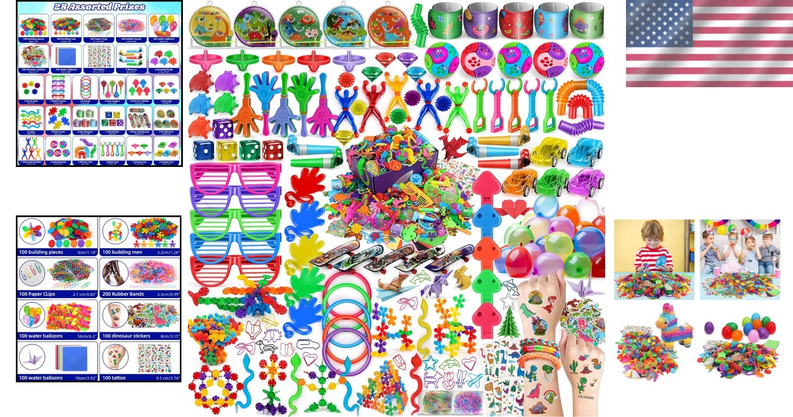 Diverse 1000PCS Toy Assortment for Ages 3-12 - Perfect for Parties and Events